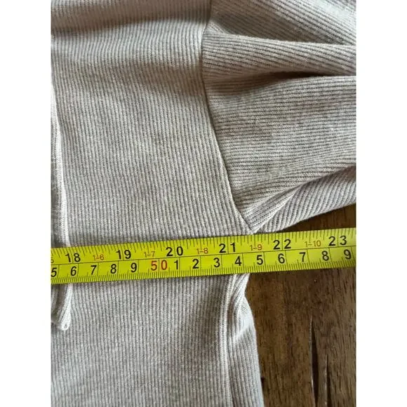 Hippie Rose Ribbed Knit Shacket Jacket Beige Button Front Utility Shirt Size S - Picture 6 of 10